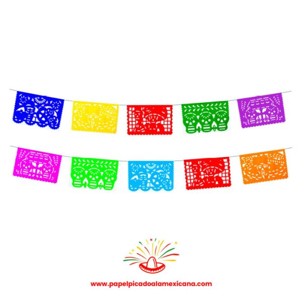 ENRAMADA DIA DE MUERTOS LA MEXICANA PAPEL PICADO