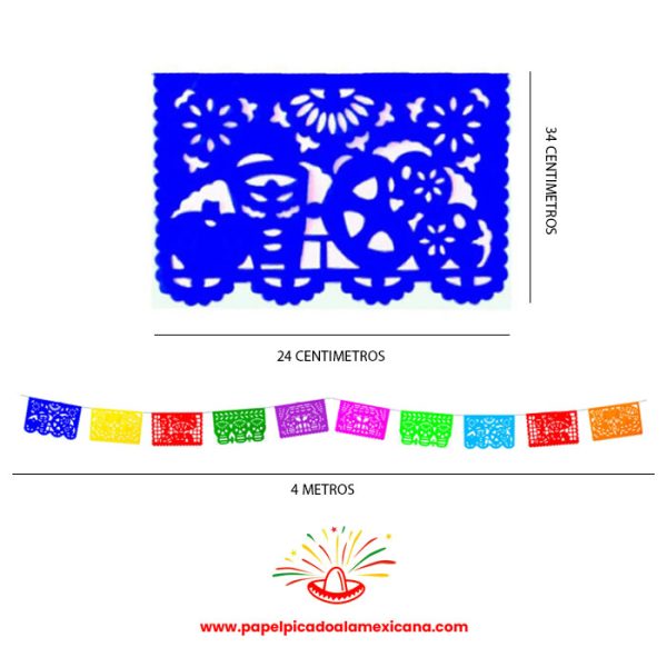 ENRAMADA DIA DE MUERTOS LA MEXICANA PAPEL PICADO