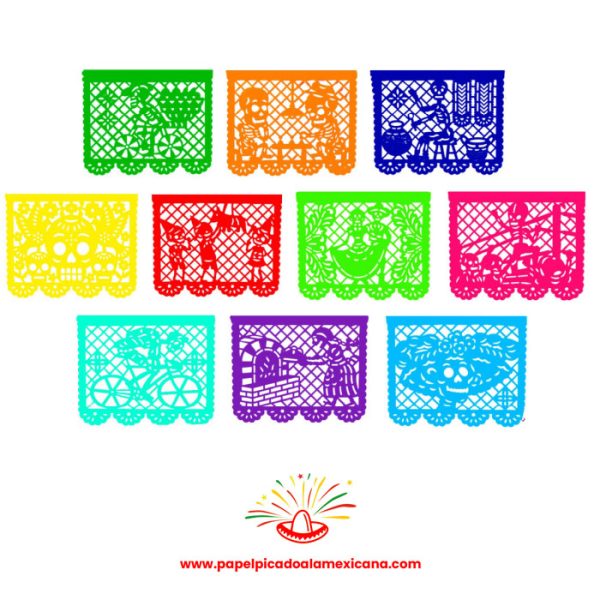 PAPEL PICADO MILLAR DE PAPEL CHINA PICADO 1/2