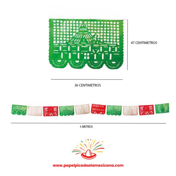 Enramada de Papel Picado Virgen de Guadalupe